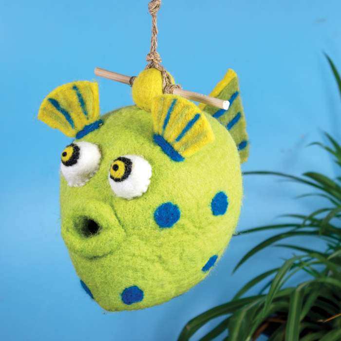 Wild Woolies Felt Bird House Puffer Fish